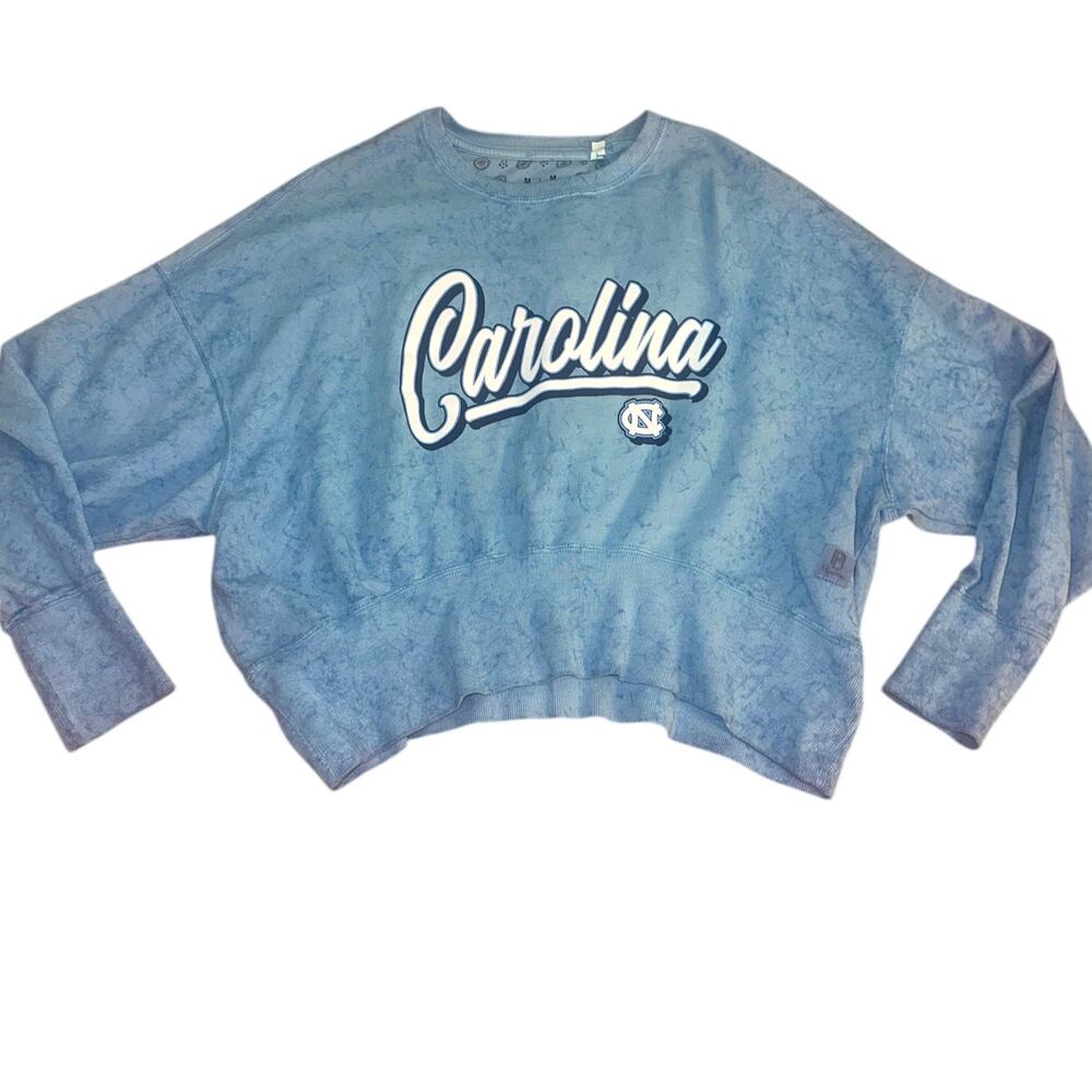 Pressbox Carolina Light Blue Washed Cropped Sweatshirt